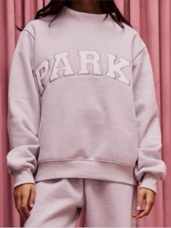 Parke Tops - Parke Valentine day drop 2026. Lavender mock neck with Raised Collegiate Logo